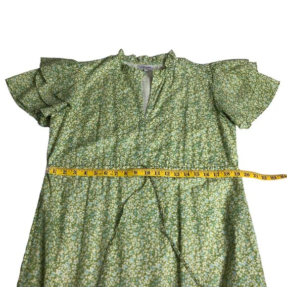 Olivia James The Label Dress Womens L Floral Delia Maxi Flutter Sleeve Cottage - Picture 14 of 16